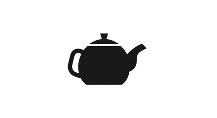Simple black silhouette of a classic teapot for brewing tea.