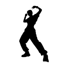 silhouette of a man dancing