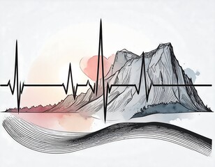 Mountain heartbeat graphic