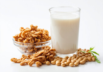 Soy milk and crispy soy snacks