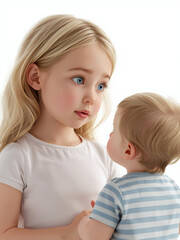 Children, girl and boy brother, created with Generative AI.