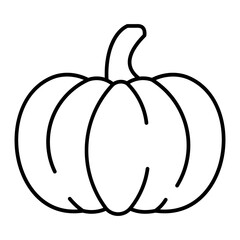 Pumpkin Icon Vector Illustration Line Style