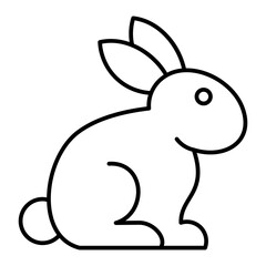 Rabbit Icon Vector Illustration Line Style