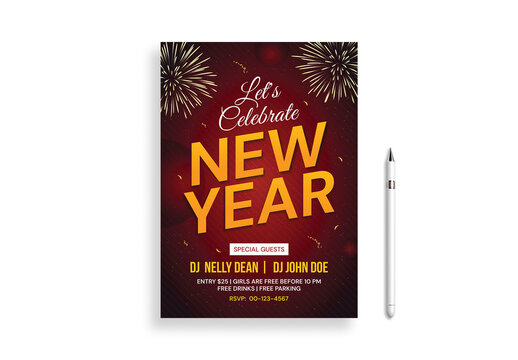 Modern New Year Bash Party Flyer Design