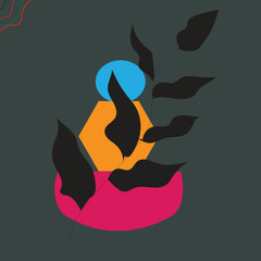 minimal leaf  flat design 