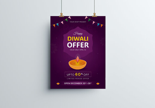 Traditional Diwali Festival Sale Poster Layout
