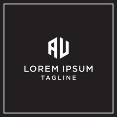 au or iu hexagon logo