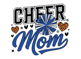 Cheer Mom Blue Pom Design