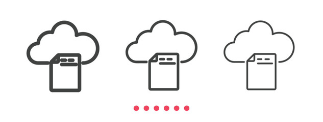 Document icon. Thin line icon vector