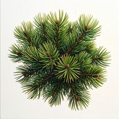 Obraz premium Evergreen Pine Needles Close-up Detail of a Natural Pine Branch with Fine Green Needles