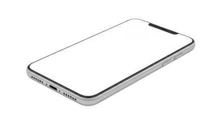 Isolated blank screen smart phone device mockup for digital advertising mobile app