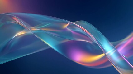 Abstract Holographic Glass Wave – Translucent Gradient Background - Powered by Adobe
