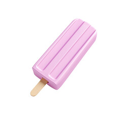 Pink Ice Cream Bar on a Stick with Smooth Surface and Clean Design