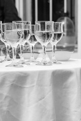 glasses on table