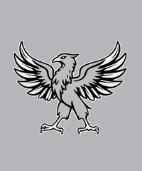 Fototapeta premium Symbol of the Majestic Eagle: A stunning graphic of an eagle, meticulously designed, embodies strength, freedom, and vision. The artwork presents a minimalist and elegant aesthetic.