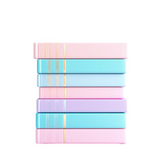 Colorful Stack of Books in Pastel Shades for Creative Backgrounds