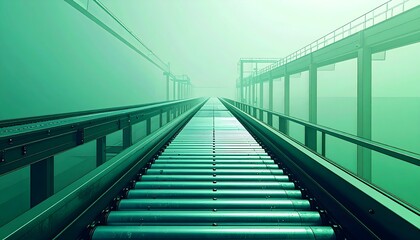 Industrial conveyor system perspective