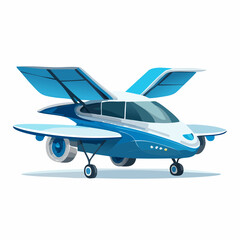 futuristic airplane isolated on white background