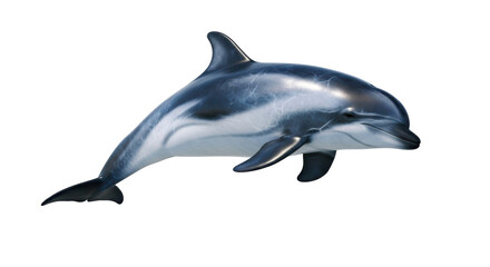 Isolated marine mammal, a dolphin swimming in the ocean, a beautiful animal life of sea