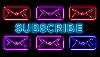 Neon email subscribe icons