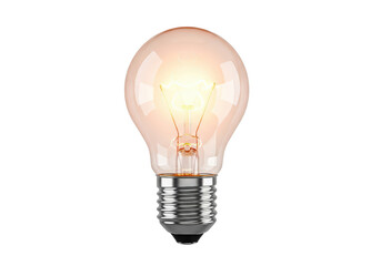 Vintage-style light bulb glowing brightly against a plain background, showcasing its unique filament design