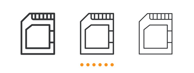 Memory Card icon. Thin line icon vector