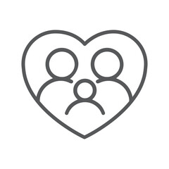 Family of three. Two parents and child, vector, icon.