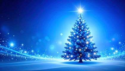Christmas tree in a blue night