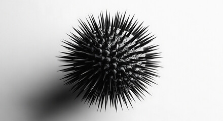 Obraz premium Macro close-up black object with numerous fine bristles detailed texture sharp focus high contrast photography