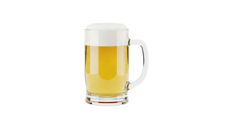 Isolated glass mug of foamy, refreshing beer for a thirsty beer drinker or reveler at Oktoberfest