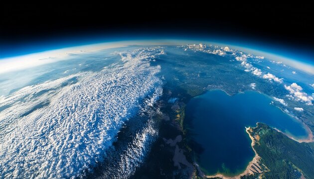vast view of earth featuring clouds and land from above during daylight in low earth orbit