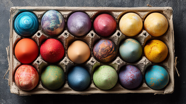 World Egg Day Celebration with Colorful Painted Eggs