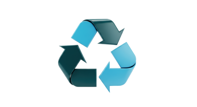 Isolated Recycling symbol for environmentally friendly campaigns and sustainability efforts