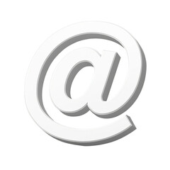 White Internet @ Symbol 3D PNG Background Removed
