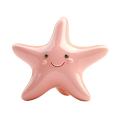 Cute Pink Starfish Character with a Friendly Face for Kids' Designs