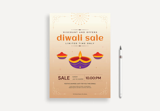 Diwali Sale Flyer Design Layout