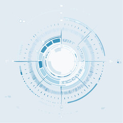 Abstract Circular Tech Interface Design Light Blue Hues