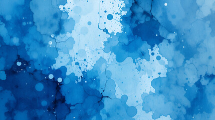Blue water wash surface texture grudge background. Grunge aquarelle watercolor blue abstract stains splatter splashes, watercolor blue.