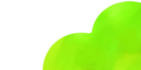 エコロジーな黄緑色のハート型水彩デザイン