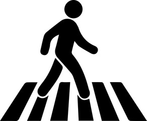 Pedestrian Crossing Icon – Walkway, Safety, and Traffic Symbol