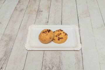 Classic butter cookies with white chocolate chips and chopped walnuts, golden brown on the edges and tender in the center.