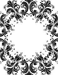 Diseño circular ornamental negro vectorial simple