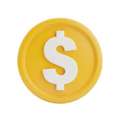 Obraz premium Gold coin with dollar currency symbol 