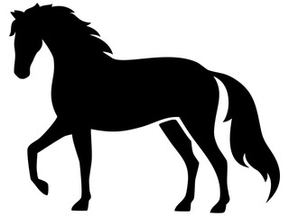 2026年 午年 年賀状用イラスト 黒色の馬のシルエット