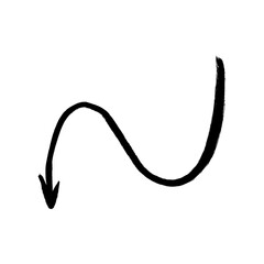 Hand Drawn Black Arrow Symbol Showing Direction or Trend