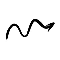 Hand-drawn black wavy arrow pointing right on white background
