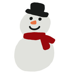 Snowman cartoon christmas simple flat illustration