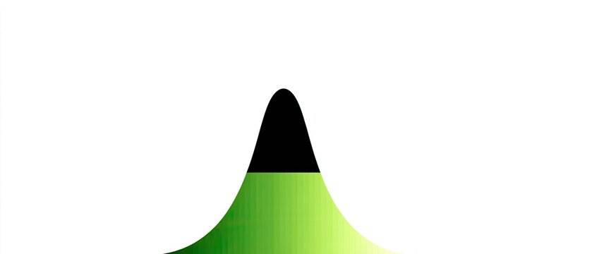 Green and black bell curve graphic