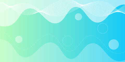 Modern banner background. full color, bright blue green gradation, wave eps 10