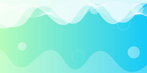 Modern banner background. full color, bright blue green gradation, wave eps 10